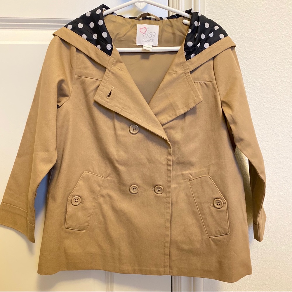 Twill khaki jacket with hood